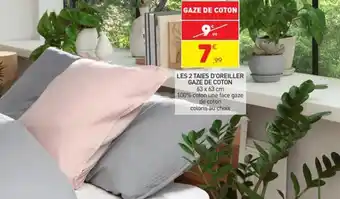 Stokomani Les 2 Taies d'Oreiller Gaze de Coton offre
