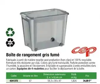 Boite De Rangement Gris FumĂš