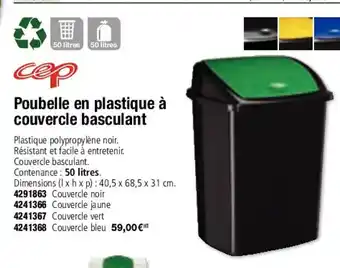 Poubelle En Plastique A Courvecle Basculant