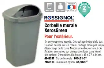 Corbeille Murale XerosGreen