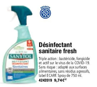 Plein ciel Dèsinfectant Sanitaire Fresh offre