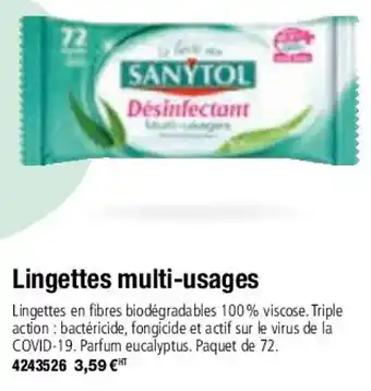 Plein ciel Lingettes Multi-Usages offre