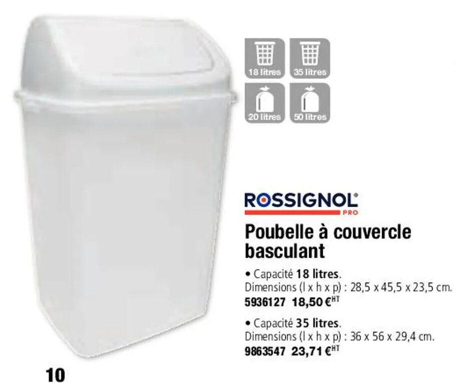 Plein ciel Poubelle A Couvercle Basculant offre