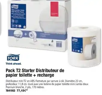 Plein ciel Pack T2 Starter Distributeur De Papier Toilette + Recharge offre