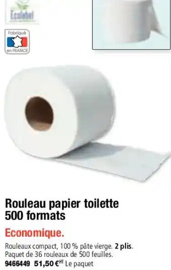 Rouleau papier Toilette 500 Formats