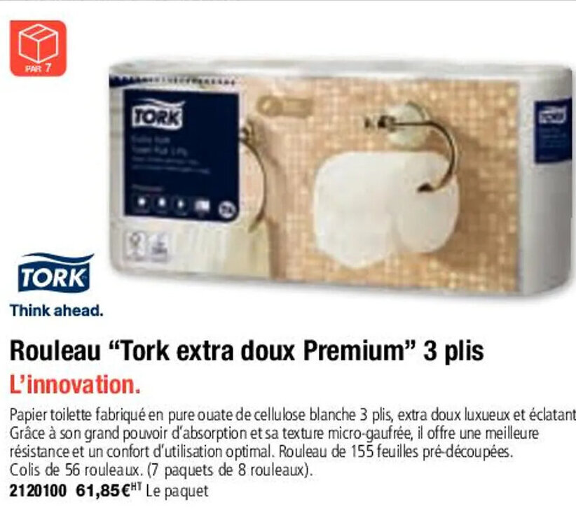 Plein ciel Rouleau "Tork Extra Doux Premium" 3 Plis offre