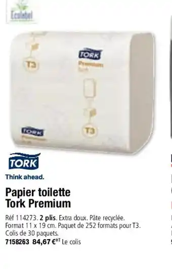 Plein ciel Papier Toilette Tork Premium offre