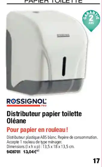 Plein ciel Distributeur Papier Toilette Olèane offre