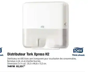 Distributeur Tork xpress H2