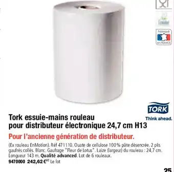 Tork Essuie-Mains rouleau pour Distributeur èlectronique 24,7 cm H13