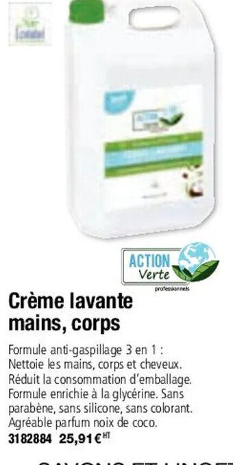 Plein ciel Crème Lavante Mains Corps offre