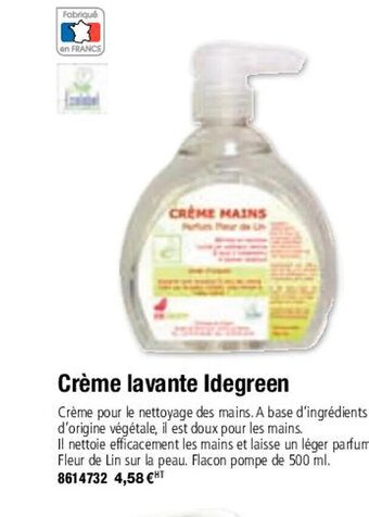 Plein ciel Crème Lavante Idegreen offre