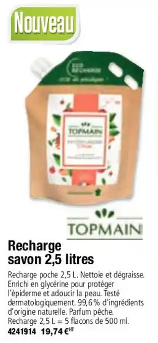 Plein ciel Recharge Savon 2,5 litres offre
