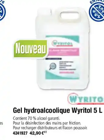 Plein ciel Gel Hydroalcoolique Wyritol 5 L offre