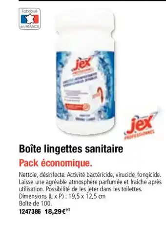 Plein ciel Boîte Lingettes Sanitaire offre