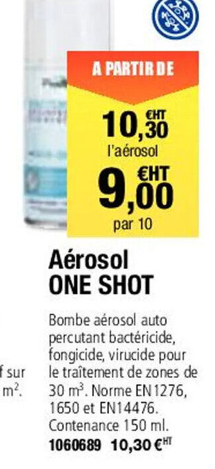 Plein ciel Aèrosol One Shot offre