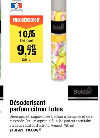 Plein ciel Dèsodorisant Parfum citron Lotus offre