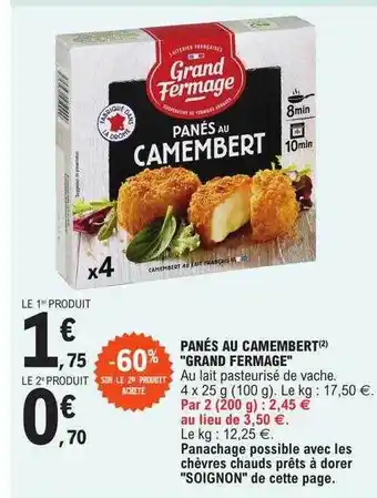 E.Leclerc Panés au camembert offre