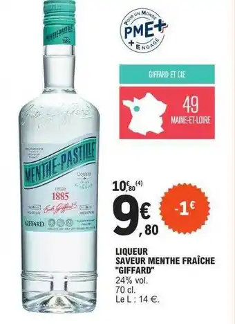 E.Leclerc Liqueur saveur menthe fraîche offre