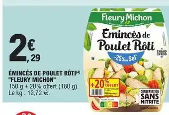 E.Leclerc Émincés de poulet rôti offre