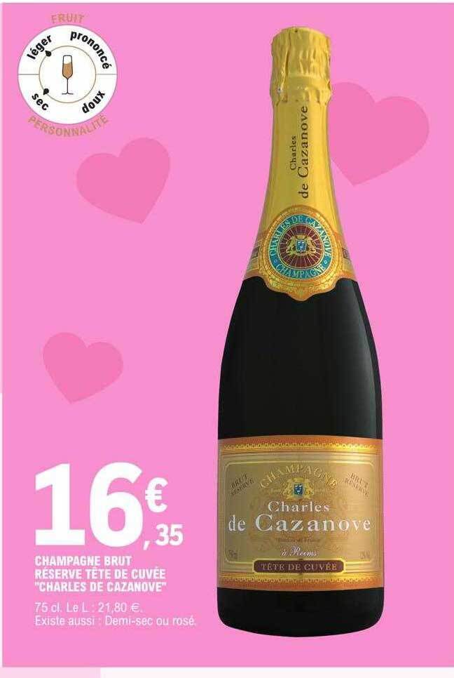 Promo Champagne brut réserve tête de cuvée chez E.Leclerc