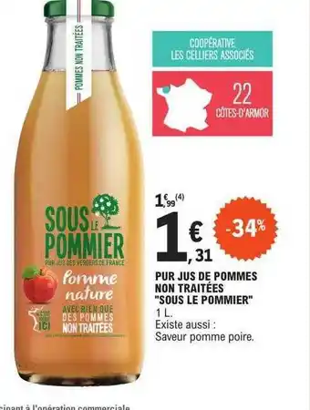 E.Leclerc Pur jus de pommes non traitées offre