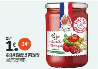 E.Leclerc Pulpe de tomate de marmande cuisinée oignon, ail et basilic offre