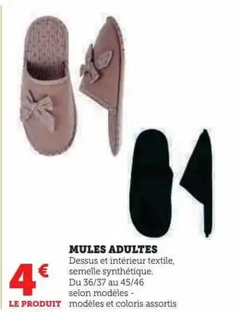 Hyper U Mules adultes offre