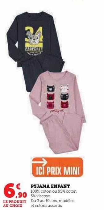 Hyper U Pyjama enfant offre