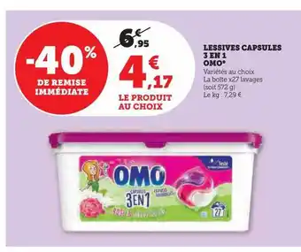 Lessives capsules 3 en 1 omo
