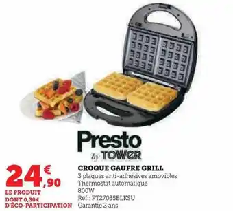 Hyper U Croque gaufre grill presto by tower offre
