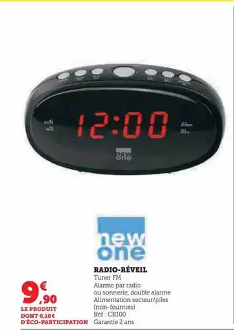 Hyper U Radio-réveil new one offre