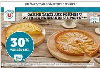 Hyper U Gamme tarte aux pommes u ou tarte normande u 6 parts offre