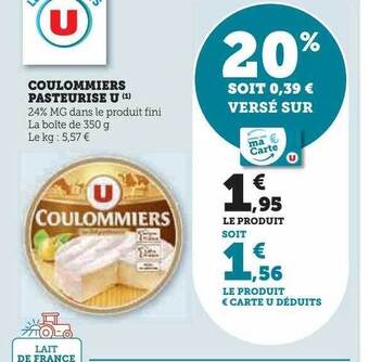 Hyper U Coulommiers pasteurisé u offre