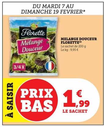 Hyper U Mélange douceur florette offre