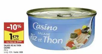 Leader Price Salade riz au thon casino offre