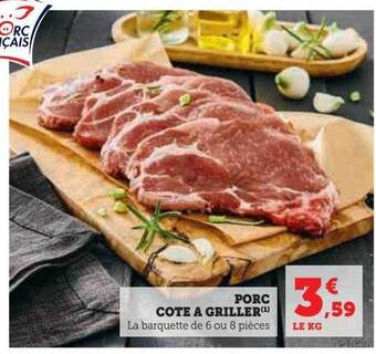 Hyper U Porc côte à griller offre