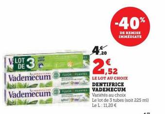 Super U Dentifrice vademecum offre