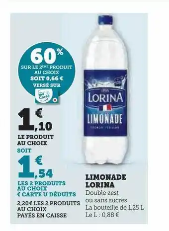 Super U Limonade lorina offre