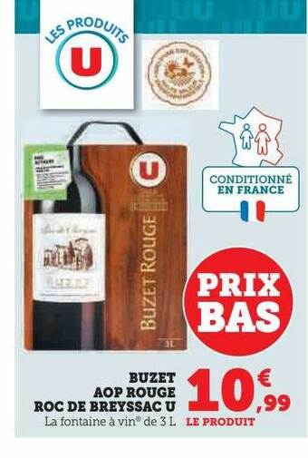 Super U Buzet aop rouge roc de breyssac u offre