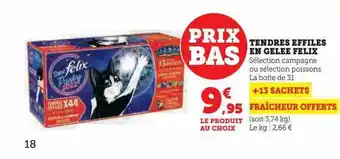 Super U Tendres effilés en gelée felix offre