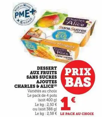 Dessert aux fruits sans sucres ajoutés charles & alice