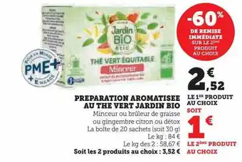 U Express Préparation aromatisée au thé vert jardin bio offre