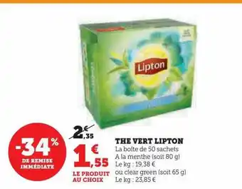 U Express Thé vert lipton offre