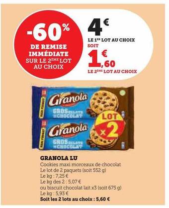 U Express Granola lu offre