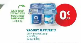 U Express Yaourt nature u offre