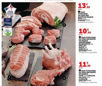 U Express Veau vitelliers ou veau des hauts de france assortiment blanquette***avec os + sauté**sans os à mijoter, veau vitelliers ou v offre