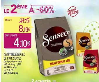 Match Dosettes Souples de Café Senseo offre