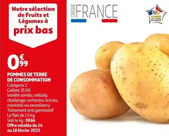 Auchan Pommes de terre de consommation offre