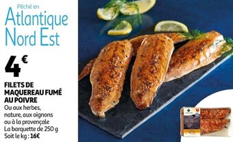 Auchan Filets de maquereau fumé au poivre offre